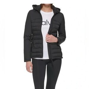Brand New Black Calvin Klein hooded Jacket/Coat Size XS